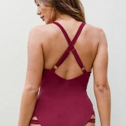 All Pole Wear Lunalae Yoncé Bodysuit - Wine