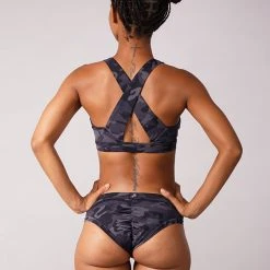 Off The Pole V-Neck Sports Bra - Black Camouflage 15 Off The Pole V-Neck Sports Bra - Black Camouflage