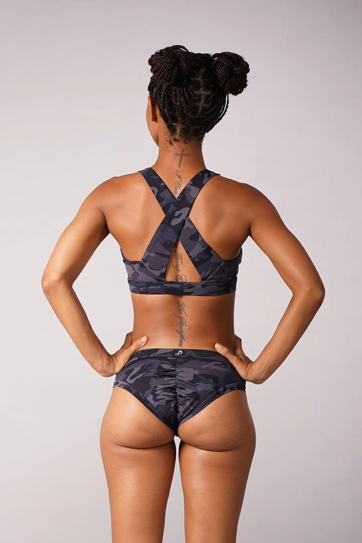 Off The Pole V-Neck Sports Bra - Black Camouflage 8 Off The Pole V-Neck Sports Bra - Black Camouflage