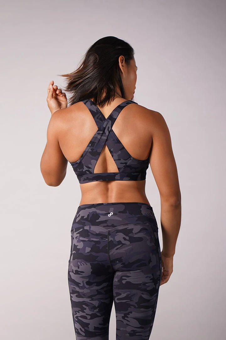 Off The Pole V-Neck Sports Bra - Black Camouflage 6 Off The Pole V-Neck Sports Bra - Black Camouflage