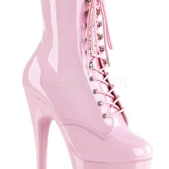 Pleaser USA Adore-1020 7inch Pleaser Boots - Patent Baby Pink Shoes