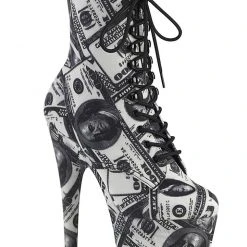 Pleaser USA Adore-1020DP 7inch Pleaser Boots - Money Print New In
