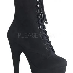 Pleaser USA Adore-1020FS Faux Suede 7Inch Pleaser Boots - Black Shoes