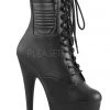 Shoes Pleaser USA Adore-1020PK 7inch Pleaser Biker Style Boots - Matte Black