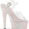 Shoes Pleaser USA Adore-708HMG Glitter 7inch Pleasers - Opal