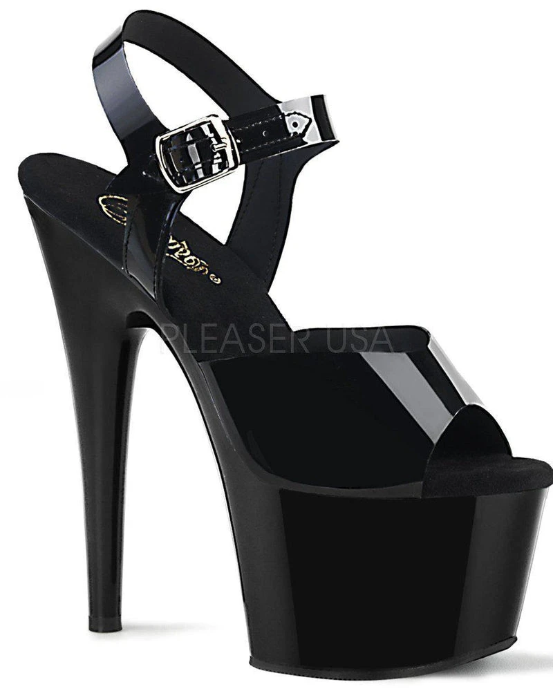 Shoes Pleaser USA Adore-708N 7inch Jelly-Like Pleasers - Black 1 Shoes Pleaser USA Adore-708N 7inch Jelly-Like Pleasers - Black