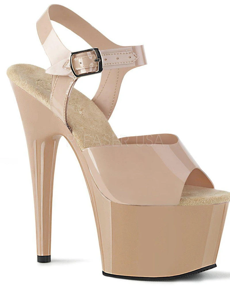 Pleaser USA Adore-708N 7inch Jelly-Like Pleasers - Beige Shoes 1 Pleaser USA Adore-708N 7inch Jelly-Like Pleasers - Beige Shoes