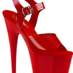 Shoes Pleaser USA Adore-708N 7inch Jelly-Like Pleasers - Red