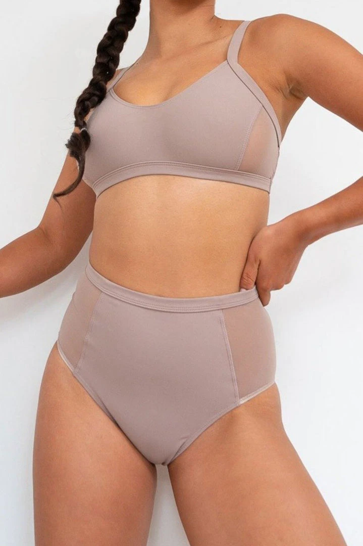All Pole Wear Lunalae Bellani High Waisted Bottoms - Recycled Mocha 1 All Pole Wear Lunalae Bellani High Waisted Bottoms - Recycled Mocha