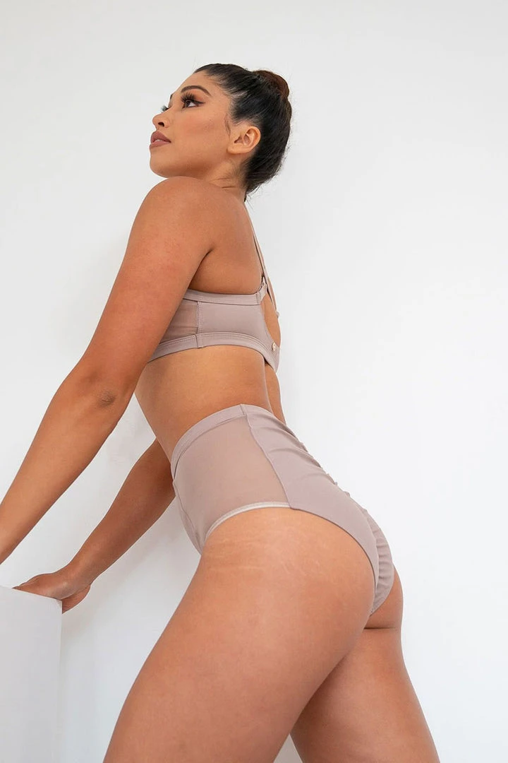 All Pole Wear Lunalae Bellani High Waisted Bottoms - Recycled Mocha 4 All Pole Wear Lunalae Bellani High Waisted Bottoms - Recycled Mocha