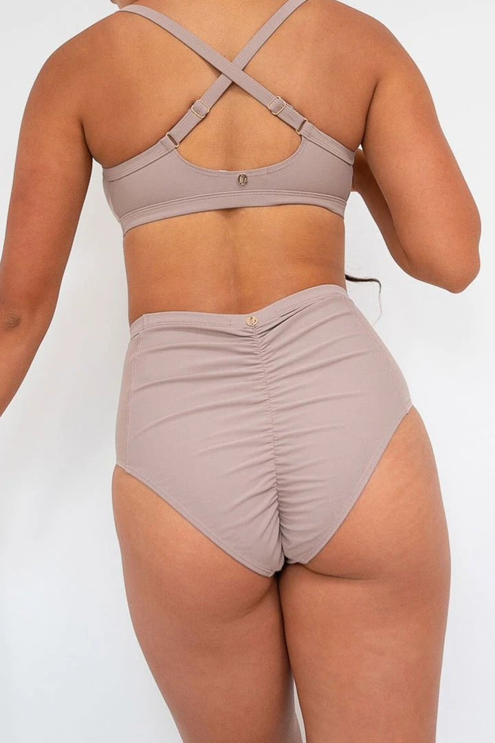 All Pole Wear Lunalae Bellani High Waisted Bottoms - Recycled Mocha 2 All Pole Wear Lunalae Bellani High Waisted Bottoms - Recycled Mocha