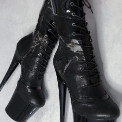 Hella Heels EmpireKicks 8inch Boots - Black Marble