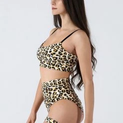 All Pole Wear REV ACTIV Bomb Garter Shorts - Leopard Velvet
