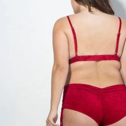 RAD Velvet Side String Shorts - Red All Pole Wear