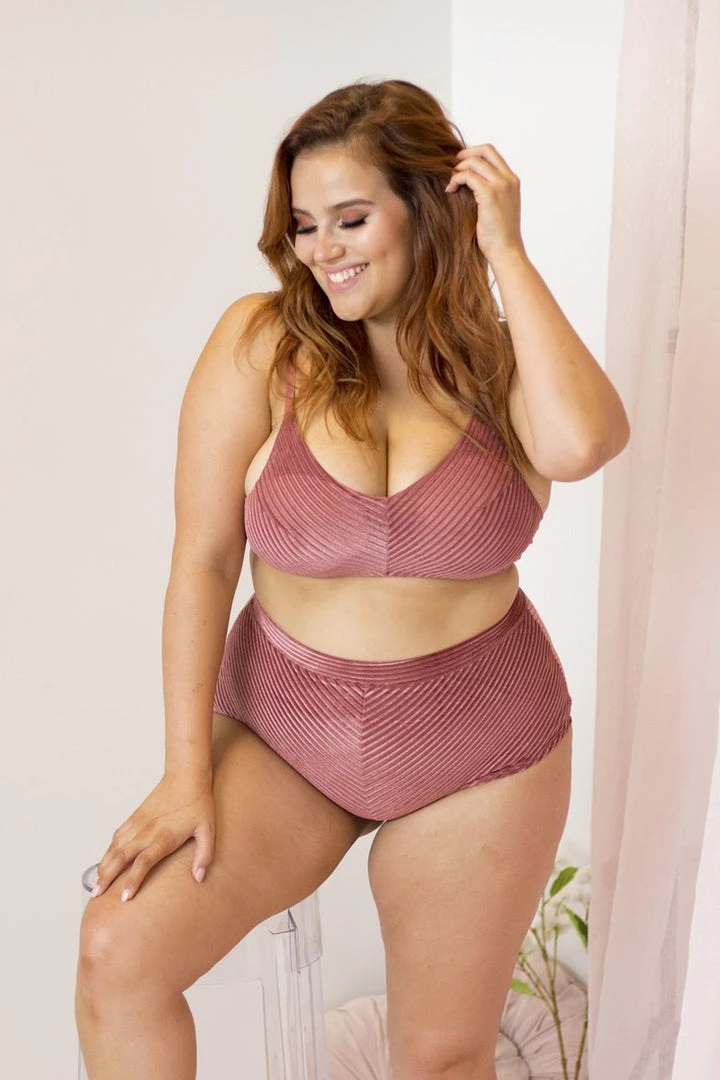 Lunalae Lana High Waist Shorts - Dusty Rose Velvet All Pole Wear 1 Lunalae Lana High Waist Shorts - Dusty Rose Velvet All Pole Wear