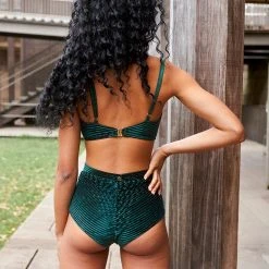 All Pole Wear Lunalae Lana High Waist Shorts - Emerald Velvet