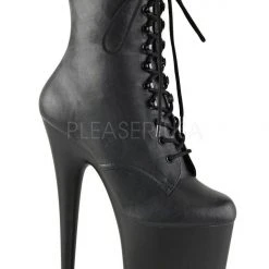 Pleaser USA Flamingo-1020 8inch Pleaser Boots - Matte Black Back In Stock