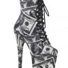 Pleaser USA Flamingo-1020DP 8inch Pleaser Boots - Money Print
