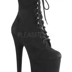 Pleaser USA Flamingo-1020FS Faux Suede 8inch Pleaser Boots - Black Back In Stock