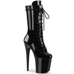Pleaser USA Flamingo-1050 8inch Pleaser Boots - Patent Black 11 Pleaser USA Flamingo-1050 8inch Pleaser Boots - Patent Black