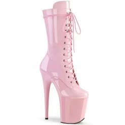 Pleaser USA Flamingo-1050 8inch Pleaser Boots - Patent Baby Pink 11 Pleaser USA Flamingo-1050 8inch Pleaser Boots - Patent Baby Pink