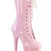 Pleaser USA Flamingo-1050 8inch Pleaser Boots - Patent Baby Pink