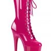 Shoes Pleaser USA Flamingo-1050 8inch Pleaser Boots - Patent Hot Pink