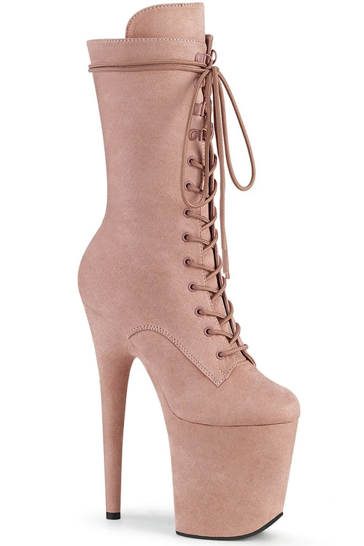 Pleaser USA Flamingo-1050FS Faux Suede 8inch Pleaser Boots - Dusty Blush Shoes 1 Pleaser USA Flamingo-1050FS Faux Suede 8inch Pleaser Boots - Dusty Blush Shoes