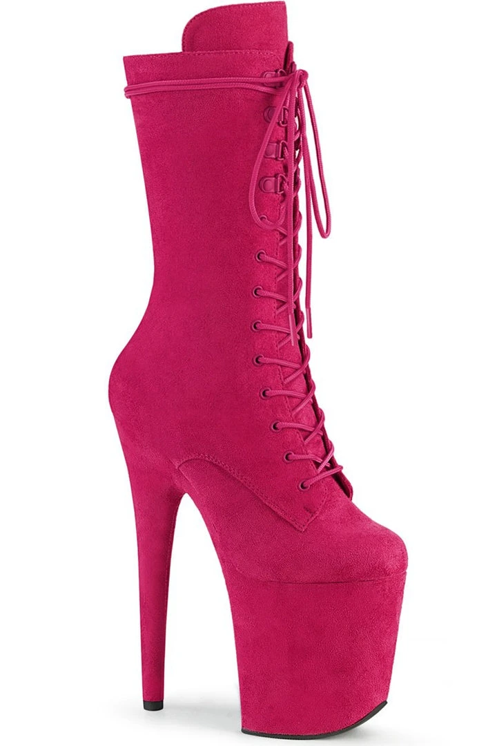Pleaser USA Flamingo-1050FS Faux Suede 8inch Pleaser Boots - Hot Pink 1 Pleaser USA Flamingo-1050FS Faux Suede 8inch Pleaser Boots - Hot Pink