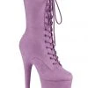 Pleaser USA Flamingo-1050FS Faux Suede 8inch Pleaser Boots - Lilac
