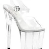 Most Loved Pleaser USA Flamingo-808 8inch Pleasers - Clear