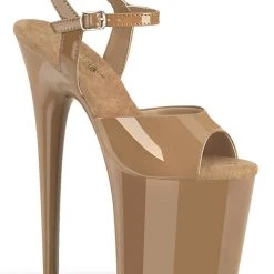 Shoes Pleaser USA Flamingo-809 8inch Pleasers - Patent Toffee