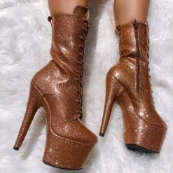 Shoes Hella Heels The Glitterati 7inch Boots - Oh Honey