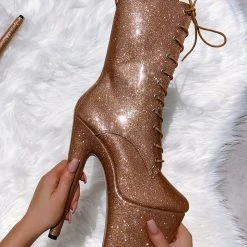 Shoes Hella Heels The Glitterati 8inch Boots - Oh Honey