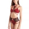 Hamade Activewear Strappy Halter Neck Top - Brick Red All Pole Wear