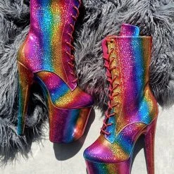 Hella Heels Limited Edition Pride Boots - 8inch Shoes