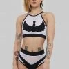 Creatures Of XIX I S I S High Waisted Bottoms - Black With White Mesh