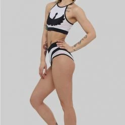 Creatures Of XIX I S I S High Waisted Bottoms - Black With White Mesh