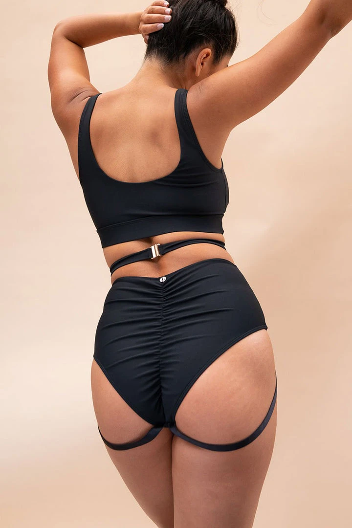 Lunalae Kehlani High Waist Bottoms - Recycled Black All Pole Wear 2 Lunalae Kehlani High Waist Bottoms - Recycled Black All Pole Wear