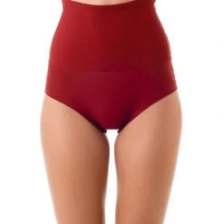 Dragonfly Betty High-Waisted Shorts - Burgundy All Pole Wear