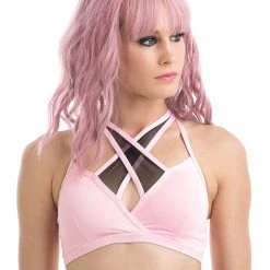 Poledancerka X-Front Top - Baby Pink All Pole Wear