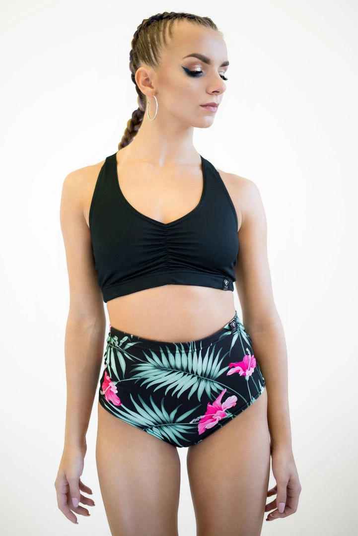 Pole Addict High Waisted Shorts - Exotic Flower 5 Pole Addict High Waisted Shorts - Exotic Flower