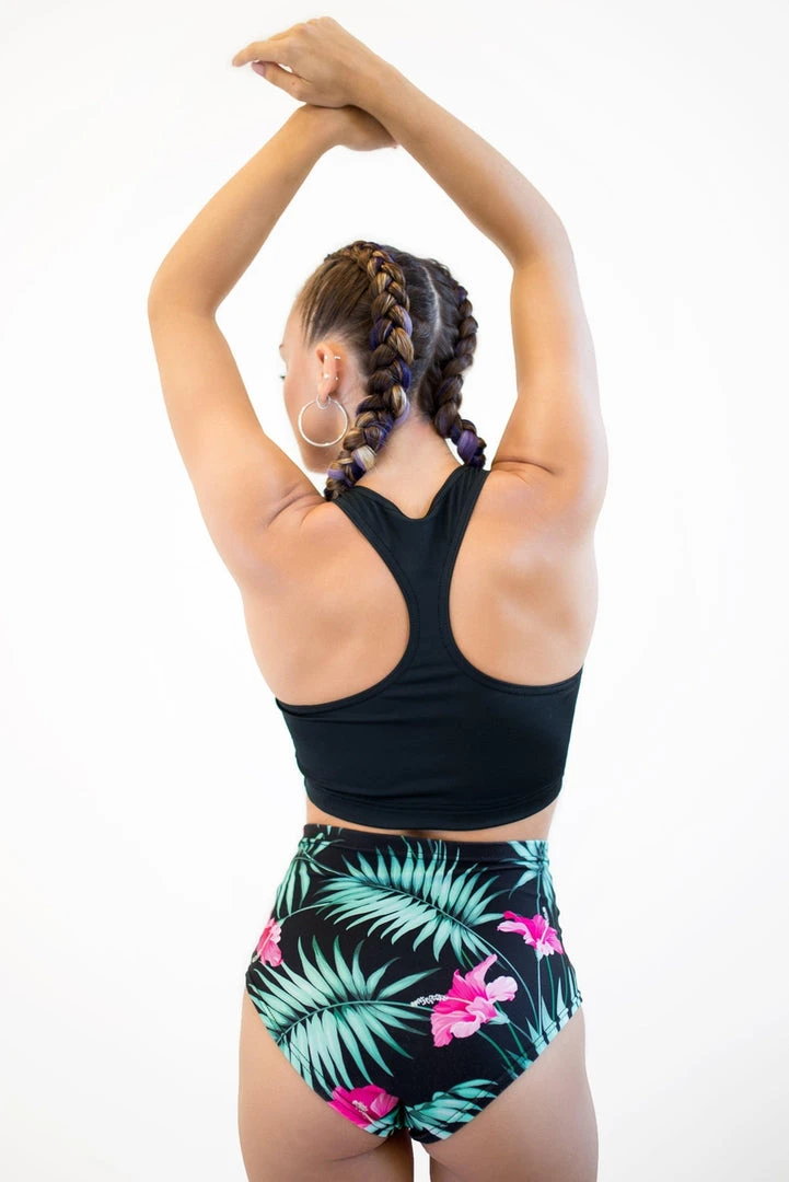 Pole Addict High Waisted Shorts - Exotic Flower 6 Pole Addict High Waisted Shorts - Exotic Flower