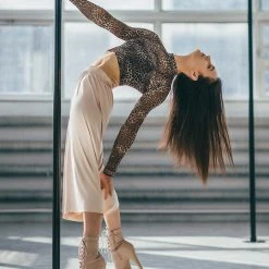 REV ACTIV Wild Leopard Long Sleeved Crop Top All Pole Wear 14 REV ACTIV Wild Leopard Long Sleeved Crop Top All Pole Wear