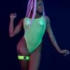 Rolling Fierce Bodysuit - Neon Yellow Mesh All Pole Wear