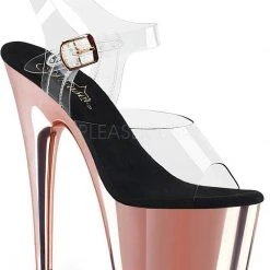 Pleaser USA Adore-708 Chrome 7inch Pleasers - Rose Gold