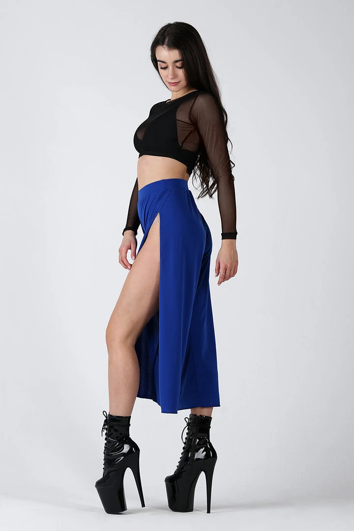 REV ACTIV Sensual Flow Pants (with Leg Slit) - Cobalt 1 REV ACTIV Sensual Flow Pants (with Leg Slit) - Cobalt