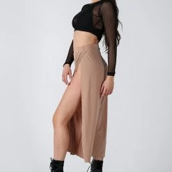 REV ACTIV Sensual Flow Pants (with Leg Slit) - Coffee Loungewear Bottoms 8 REV ACTIV Sensual Flow Pants (with Leg Slit) - Coffee Loungewear Bottoms