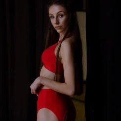 Bandurska Simone Leggings - Ribbed Red