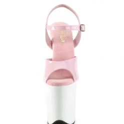 New In Pleaser USA Flamingo-809 8inch Pleasers - Patent Baby Pink/White